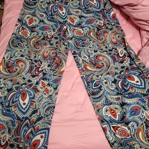 Wide leg printed pants